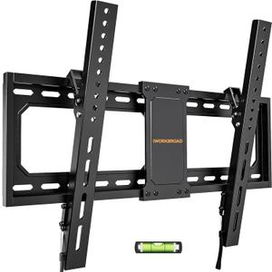IWORKBORAD 55 65 75 85 inch Low Profile TV Wall Mount for 32-90 '' TVs, Tilt TV Mount Bracket, Safe Lock & Quick Release, Max VESA 600x400mm, 24 inch Studs,132 lbs, Fit Most 55+ 75+ 85+ 86 TVs