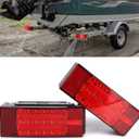 LINKITOM New Halo Rectangle Submersible LED Trailer Light, Super Bright Brake Stop Turn Tail License Lights for Camper Truck RV Boat Snowmobile Over 80" Inch