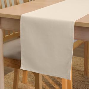 Encasa XO Table Runner 13x91 in Long | Cotton Canvas Fabric | Natural Solid Color | Machine Washable & Durable