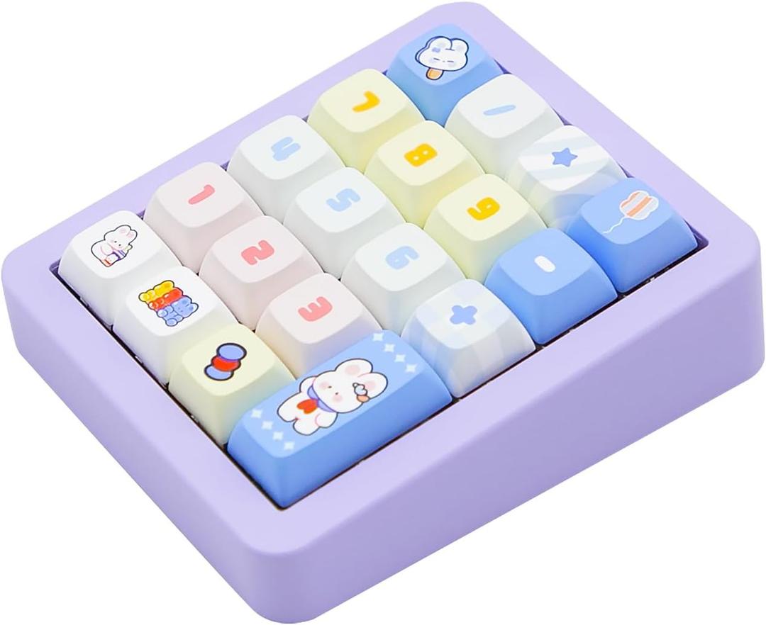 Adventurers K812 Wired Mechanical Numeric Keypad, 19-Key Hot-Swappable RGB Numpad, Macro Programmable, Detachable Type-C Cable, Game/Office Mode Switch  for PC/Laptop/Desktop (Purple)