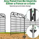 AMAGABELI 4 Panels 44 in(H )X 12 ft(L) Decorative Garden Fence Gate,Dog Fence Outdoor for Yard,Rustproof Tall Garden Fencing Animal Barrier Metal Wire Panel Border with Leaves for Flower Bed Black