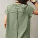 Milumia Women Crew Neck Short Sleeve Loose Fit T-Shirts Summer Solid Casual Tee Tops (M)