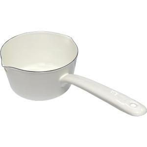 Enamel Milk Pan, 1.2L Mini Butter Warmer, Enamelware Saucepan Pan with Pour Spout, Nonstick Enamel Milk Pot, Butter Melting Pot for Induction Electric Gas Stoves