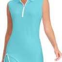 Hiverlay Tennis Dresses for Women with 2 Pockets Built in Shorts UPF 50+ Golf Dress Workout Athletic Dresses (Small, Blue)