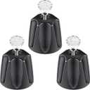Dreyoo 3 Piece Metal Shower Knob Replacement Compatible with Price/Pfister Verve Tub Shower, Bathtub Faucet Handle Remodel Trim Kit Include 1 Hot 1 Cold 1 Diverter and 3 Screws (Matte Black)