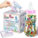 Glenmal 52 Pcs Baby Shower Games Gift Sets Large Baby Bottle for Shower Game Guess How Many Candies Decorations for Gender Reveal(Mermaid)