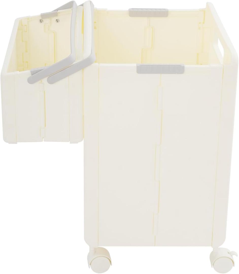 Laundry Hamper with Small Basket Laundry Basket with Wheels Storage Box Plastic Folding Hamper Dirty Clothes Organizer for Bathroom Bedroom Living Room
