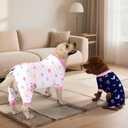 Glittme 2PACK Dog Pajamas Soft Dogs Clothes for Small Medium Dogs Elastic Cats Apparel Breathable Dog Pjs for Puppy