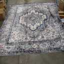 Washable Area Rugs, Clearance 8x10 Ft, Non Slip Bedroom & Living Room, Extra Soft Low Pile Vintage Boho Oriental Rugs for Bedroom, Dining Room, Playroom, Grey/Multi
