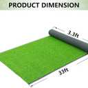MYOYAY Artificial Grass Turf Rug, 3.3ft x 33 ft Large Realistic Grass Lawn Carpet Roll,1.18" Thick Synthetic Turf Mat with Drain Holes for Indoor Outdoor Garden Landscape Dog