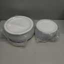 MATANA 120 Silver Plastic Plates for Party - Reusable, Elegant 60 Dinner (10.25 Inch) 60 Dessert (7.5 Inch) Plates Disposable Heavy Duty with White and Silver Rim for Weddings and Christmas Parties