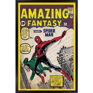 24X36 Marvel Comics Spider-Man - Cover Wall Poster, 36L" x 24W", Black Framed Version