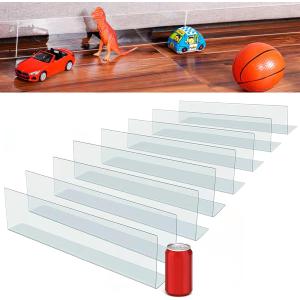 126'' Total Length Under Sofa Blocker 8 Pack, 4.7'' H x 15.8'' Each, Adjustable Clear Couch Gap Bumper, Strong Adhesive Toy Barrier to Stop Items from Going Under Sofa/Bed