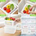 12 Pieces Fruit Storage Containers For Fridge, 6 Pack BPA-Free Fresh Food Containers with Removable Colanders and Airtight Lids, Fresh for Fruit Berry Produce Vegetable, Dishwasher & Microwave Safe, 10.82 inches