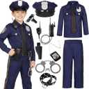 Police Costume for Boys Cop Costume Dress Up Set for Halloween Cosplay Party Costume Medium