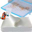 100PCS Bird Cage Liner Papers, Disposable Cage Paper Liners Precut Absorbent Cushion Pad Mat Accessories for Pet Bird Parrot (White)
