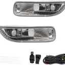 Jecoupoon Front Bumper Fog Lights Pair Compatible with Corolla 2003 2004 Left & Right Halogen Fog Light Passenger & Driver Side 8122002060 8121002060