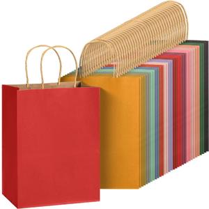 Mr. Pen- Paper Gift Bags with Handles, 32 Pack, 7.6" x 4.7" x 10.6", Medium Kraft Easter Gift Bags with Handles Bulk, Ideal for Gifts, Weddings, Baby Showers, Birthdays, Shopping, Party Favor (Multicolor)