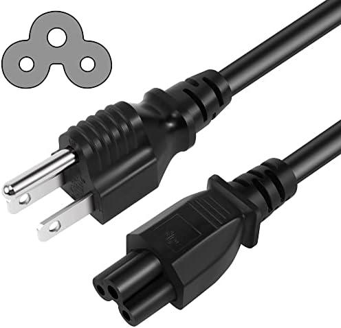 3 Prong AC Laptop Power Cord 15 Feet, NEMA 5-15P to C5 (Mickey Mouse) 10A 125V 18AWG, IEC-60320 IEC320 C5 to NEMA 5-15P, Laptop Power Brick Cord- ETL Listed