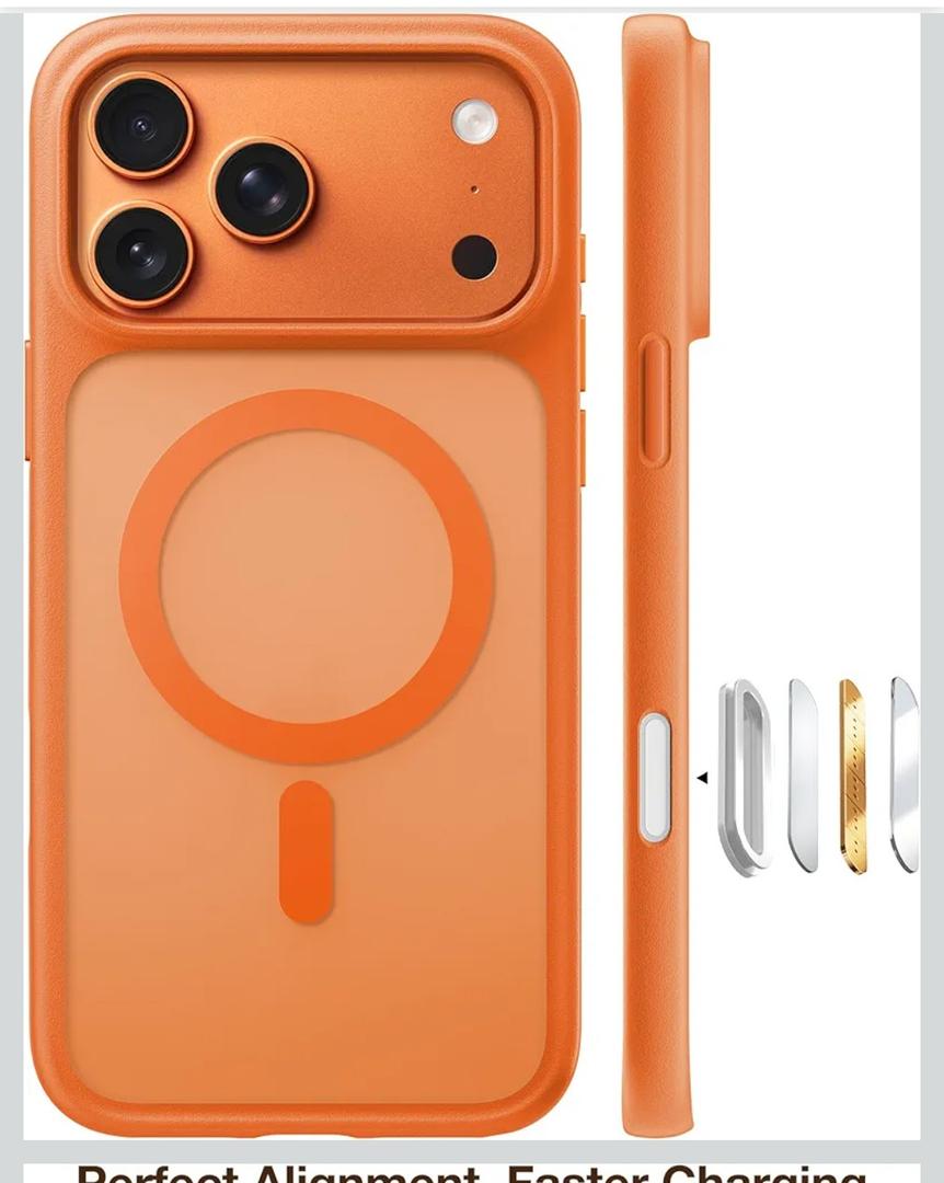 TORRAS Stronger Magnetic & Shockproof for iPhone 17 Pro Max Case, Fit for MagSafe, Military Grade Drop Protection, Camera Control, DIY Button, Slim for iPhone 17 Pro Max Case Translucent Orange