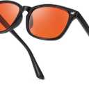 TJUTR 99.9% Blue Light Blocking Sleep Glasses, Professional 2.0 AR Coatings Amber Lens for Computer Reduce Eyestrain