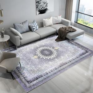 Area Rug 5x7 Washable Rug, Large Soft Rugs with Non-Slip Backing and Soft Low Pile, Vintage Gray Rug for Living Room and Bedroom