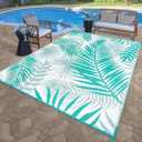 9x18ft Outdoor Rug for Patios, Reversible RV Outdoor Rug, Waterproof Straw Plastic Large Outdoor Mat for Camper, Picnic, Backyard, Deck, Balcony, Porch