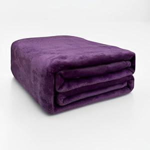 BAHALDEN Fleece Blanket Full/ Queen - 80x90 Inch Lightweight & Buttery-Soft Throw for Bed, Sofa, Camping | 300GSM Cloud-Touch Microfiber | Cozy Essentials for Travel & Movie Nights, (Purple)
