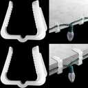 Marsui 50 Pcs Christmas Light Clips Small Outdoor Roof Gutters and Shingles Hooks 1 5/8 Inch Fascia Boards Hanger Plastic Holiday String Light Clips for Xmas Outside Decoration Fence Eave (White)