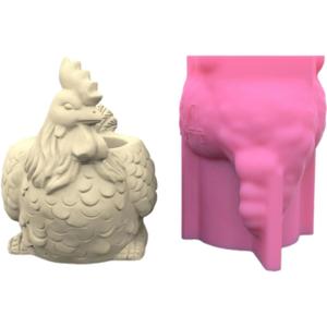 Flowerpot Molds Silicone Candle Holder Mould Rooster Shape Vase Molds Easy to Use Silicone for Crafting Item