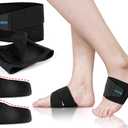 Arch Support Braces for Plantar Fasciitis Relief, Adjustable Compression Bands with Removable Gel Arch Inserts for Fallen Arches, High Arch, Flat Feet, Feet Pain Relief - Black