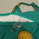 Pink Queen Two Piece Swimsuit for Women Swimwear Sexy Cutout Shell Decorated Bikini Set Spaghetti Straps High Waist Bathing Suit Vacation Emerald Green XL