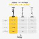 DANSI Bike Floor Pump with Gauge, Floor Bicycle Pump with Both Presta and Schrader Bicycle Pumps Valves High Pressure 180Psi Multi-Purpose Portable Air Pump for Road Bike MTB Sports Balls (Black)