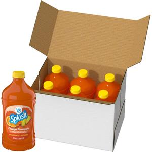 V8 Splash Orange Pineapple Flavored Beverage, 64 fl oz Bottle (6 Pack) (EXP 10/08/26)