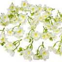 20 Pieces White Artificial Jasmine Flowers Heads,Silk Flowers for Crafts,Fake Flowers Bulk,Jasmine Garland Wreath Making Supplies for Wedding Party Birthday Home Décor (White)