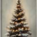 Poecinvi Christmas Tree Canvas Wall Art Prints, Christmas Home Room Decor, Winter Xmas Pine Tree Wall Art Posters for Home Bedroom Living Room Decor, 15x12 Framed