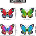 Oraytteo Metal Butterfly Wall Decor, 4pcs Butterflies Wall Art Hanging Sculptures for Outdoor Indoor Fence Patio Yard Tree Garden Home Decorations, Housewarming Gift for Mom Friends