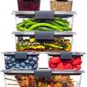 Rubbermaid Brilliance Food Storage Containers, 14 Piece Plastic Containers with Lids, BPA-Free, Leak Proof, Clear (Set of 7 Assorted Containers)