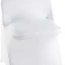 WELMATCH White Spandex Folding Chair Covers - 20 PCS Weddding Events Party Decoration Stretch Elastic Chair Covers Good (White, 20)