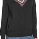 Tommy Hilfiger Women's Sportswear VNeck Sweater, Black, XLarge