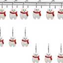 12 PCS Bear Shower Curtain Hooks Cute Shower Curtain Hook Bear Bathroom Decor White Shower Curtain Hooks for Bathroom Shower Curtain,Bedroom,Living Room Curtain