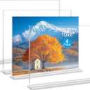 Acrylic Picture Frames 8x10 inches, 4 Pack Clear Plastic Picture Frames Holder Standing,8x10 Double Sided Picture Desktop Display for Photo Home Office - Horizontal (10x8")