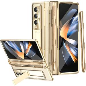 (New) Miimall for Samsung Galaxy Z Fold 4 Case with S Pen & Pen Holder, One-Piece Design for Fold 4 Case with Screen Protector & Kickstand Luxury Clear Case for Galaxy Z Fold 4 (Champagne Gold) (New) Miimall for Samsung Galaxy Z Fold 4 Case with S Pen & Pen Holder, One-Piece Design for Fold 4 Case with Screen Protector & Kickstand Luxury Clear Case for Galaxy Z Fold 4 (Champagne Gold)