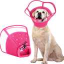 Kuoser Large Dog Cone Collar After Surgery, Soft Cone for Dogs to Stop Licking, Breathable Pet Recovery Collar Comfortable Elizabethan Collars, Adjustable Protective Dog Cones for Large Dogs, Rose XL
