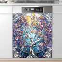 AOHMPT Dishwasher Magnet Sticker Cover: Panel Decal Decorative for Kitchen Decoration, 23"x26" Home Appliances Decor Stickers Panel Decor (Tree B)