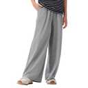 MIANZHI Girls High Waisted Pants Girls Casual Pants Kids Wide Leg Long Trousers with Pockets 5-14 Years Grey (Gray)