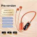 Wireless Neckband Earphones with LED BT5.4 20H Play time Water Resistant Noise Cancelling for Sports and Gaming (Orange)