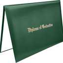 Happy Secret Imprinted Diploma Holder for 8.5"x11" Certificate - Graduation Cover with Smooth Leather, Forest Green, 1 Pack