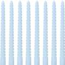 8 Pack 10 Inch Baby-Blue Spiral Taper Candle Set, 7/8 Inch Unscented Driples Candlesticks for Home Decoration, 6-7 Hours Burn
