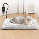 GOLOPET Cat Heating Pad 17 x 13 in with Smart Thermostat Switch and Power Line Protection Tube,Obtained MET and UL Dual Certification,Waterproof Pet Heating Pad for Cats, with Long Velvet Cloth Cover